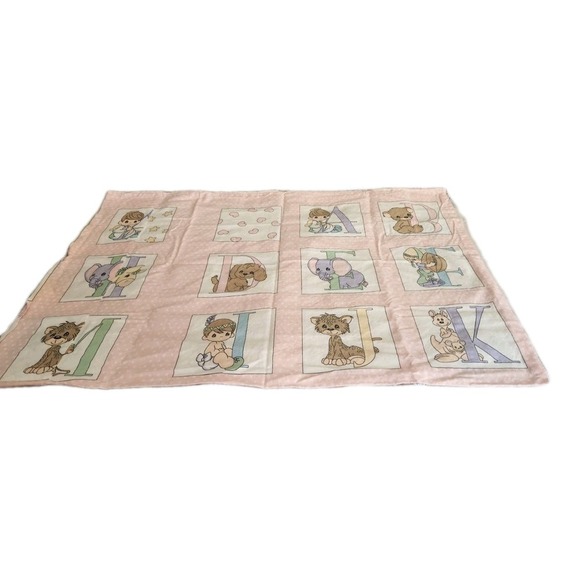 Vintage Precious Moments Alphabet Pink Pillowcase, Standard Full Size - Picture 2 of 4